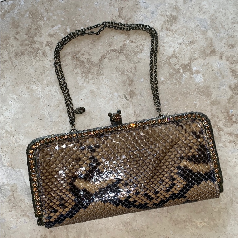 Clara Kasavina Crystal Stud Python Handbag/Clutch - image 1